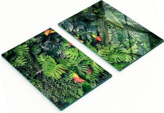 OEM Eleganti E Resistenti Lavagne In Vetro Con Un Motivo Esotico Ispirato Alla Giungla, Dimensioni 2x40x52 Cm