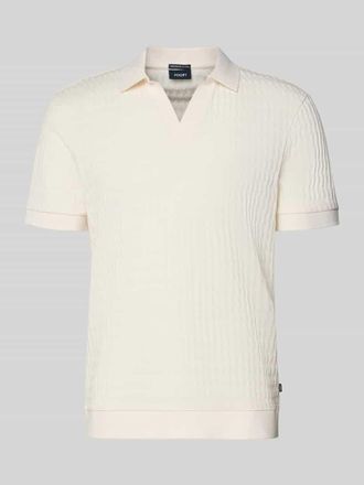 Joop Poloshirt mit gerippten Abschlüssen Modell Cleison in Offwhite, Größe XXL