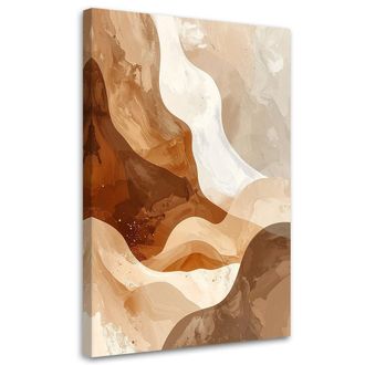Feeby Cuadro Sobre Lienzo, Abstracci&oacute;n En Estilo Boho En Tonos Beige, 70x100