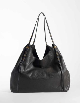 Mango borsa a spalla morbida grigio scuro