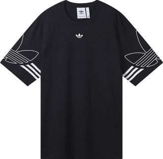 adidas originals Outline Tee Round Neck Short Sleeve Black DU8145