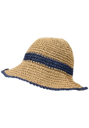 Capelli Strohhut CAPELLI NEW YORK, Damen, dk natural, navy, Stroh, H&uuml;te Strohhut, mit zweifarbiger Optik