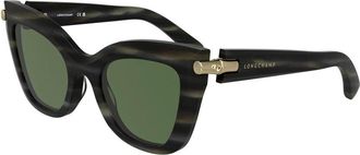 Longchamp Grijze Acetaatsonnenbril