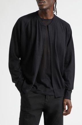 Frenckenberger Cashmere Bomber Cardigan in Black at Nordstrom, Size X-Large