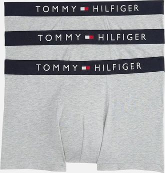 Tommy Hilfiger Mens Tommy Hilfiger Mens Underwear 3 Pack Trunks Grey Cotton Stretch Soft Everyday - Size: 37/36/32