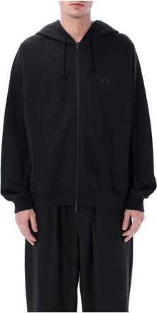 Yohji Yamamoto Felpa con zip in spugna spazzolata - - Sweatshirts & Hoodies - Uomo - Nero - L