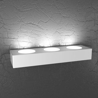 Top-Light Applique Moderna Plate Metallo Bianco 3 Luci Gx53