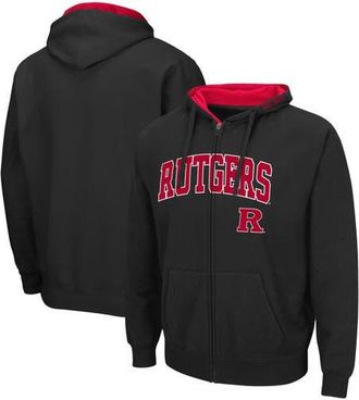 Colosseum Mens Colosseum Black Rutgers Scarlet Knights Arch & Logo 3.0 Full-Zip Hoodie at Nordstrom, Size Xx-Large
