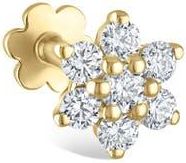 Maria Tash Diamond Flower Threaded Stud Earring in Yellow Gold at Nordstrom, Size 5.5 Mm