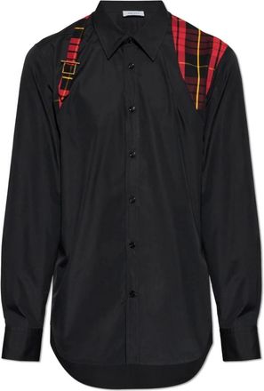 Alexander McQueen Alexander McQueen, Casual Shirts, male, Black, Size: M Tartan Harness Shirt
