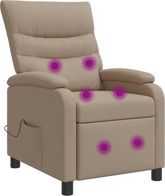 vidaXL Silla De Masajes Reclinable Capuchino Cuero Sint&eacute;tico Vidaxl
