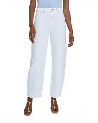 Pistola Denim Wes High Rise Barrel Jean In Vivid White