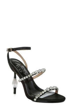 London Rag Aragon Crystal Embellished Ankle Strap Sandal in Black at Nordstrom Rack, Size 10