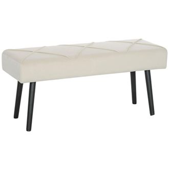 HOMCOM Banco de cama 100x36x45 cm crema