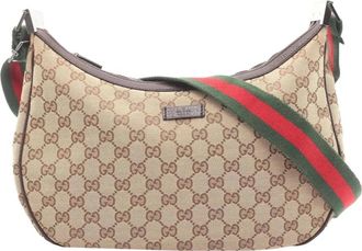 Gucci Pre-owned Cross Body Bags, female, Brown, Size: ONE SIZE Pre-owned Vintage Monogram Canvas Shoulder Bag