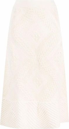 Jil Sander Skirt - Dames - Midirokken - Beige - S - Katoen - Rokken