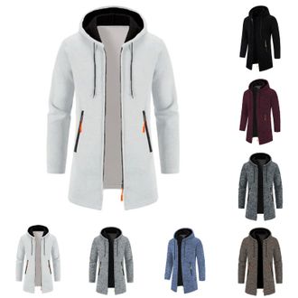 Generic Mens Trench Coat Long With Hood - Mens Jackets Smart Casual Long, Padded Trench Coat Business Long Single Breasted Classic Stylish Business Overcoat W