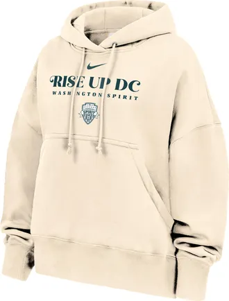 Nike Washington Spirit Phoenix Fleece Nike Womens Oversized Hoodie in White | W31855WSNS26-NAT