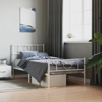 Berkfield Home Metal Bed Frame with Headboard & Footboard White 100x200 cm