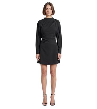 Ganni Black Crew Neck Mini Dress