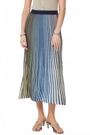 Current Air Gradation Striped Sweater Skirt In Green Blue Multi