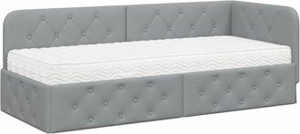 vidaXL Estructura De Cama En Esquina Gris Claro 80 X 200 Cm Tela Vidaxl