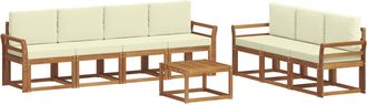 vidaXL Conjunto De Sof&aacute;s De Exterior 8 Uds. Natural Y Crema Vidaxl