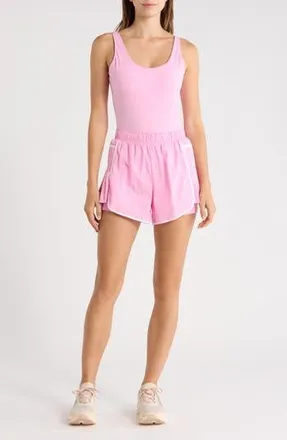 Yogalicious Radiant Romper in Pink Peony-White at Nordstrom Rack, Size X-Small