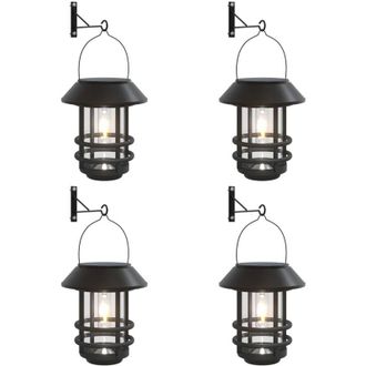 vidaXL Solar Outdoor Wall Lanterns 4 pcs White Vidaxl