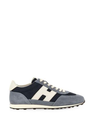 Hogan Navy Grey Suede Logo Sneakers