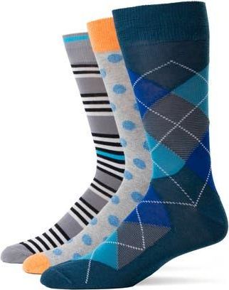 Lorenzo Uomo Assorted 3-Pack Crew Socks in Light Grey at Nordstrom Rack, Size 10-13