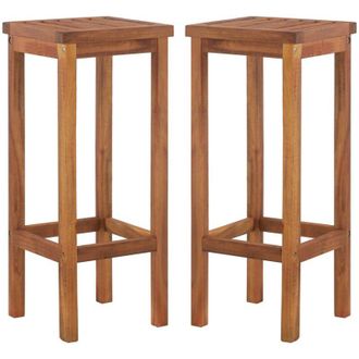 vidaXL Sgabelli da Bar 2 pz in Legno Massello di Acacia 44016