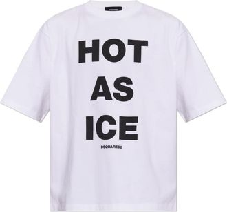 Dsquared2 Gedruikt T-shirt - Heren - T-shirts - Wit - M - Katoen - Tops