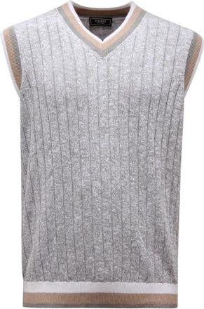PESERICO Mouwloze katoenen trui - Heren - Spencers - Grijs - 2XL - Katoen - Truien & Vesten