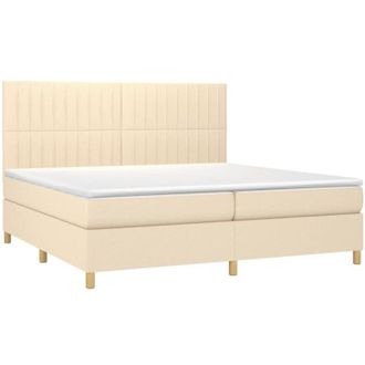 vidaXL Vidaxl - Cama Box Spring Colch&oacute;n Y Luces Led Tela Crema 200x200 Cm
