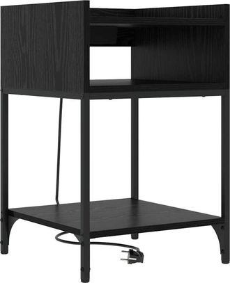 vidaXL Vidaxl - Armario de Noche con estante Roble negro 40 x 40 x 61 cm