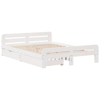 Berkfield Home Full Bed frame without Mattress White 150x200 cm King Size Solid