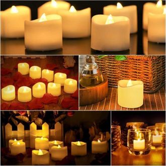 OEM (24 Unidades En La Caja) Velas Led Con Luz De Llama Parpadeante, L&aacute;mparas De Vela Intermitentes, L&aacute;mparas De Vela Parpadeantes, Velas El&eacute;ctricas, Vela