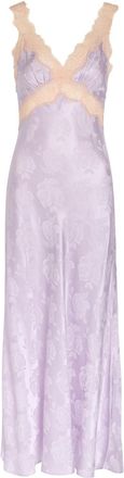 Ronny Kobo Bryn Floral-jacquard Silk-blend Midi Dress - Light Purple - XL (UK16 / XL)