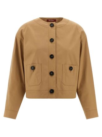 Max Mara Biavo button-up bomber jacket - Neutrals