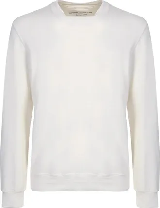 Original Vintage Round-neck Truien - Heren - Ronde hals truien - Wit - S - Linnen - Truien & Vesten