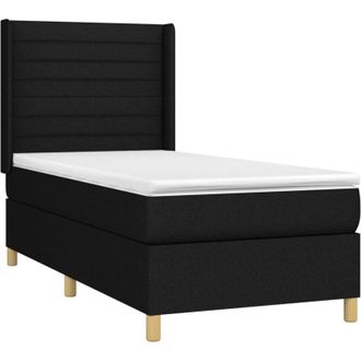 vidaXL Vidaxl - Cama Box Spring Con Colch&oacute;n Tela Negro 100x200 Cm