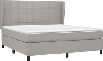 vidaXL Vidaxl - Cama Box Spring Con Colch&oacute;n Tela Gris Claro 160x200 Cm