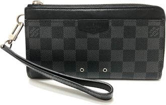 Louis Vuitton Black Galle Damier Graphite Long Bill Wallet (Bi-Fold) (Pre-Owned)