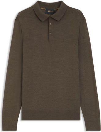BOSS Polo sweater in wool, silk and cashmere
