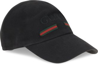 Gucci Mens Cotton Baseball Cap With Embroidery Black-Black Hats E Hairbands Black/black