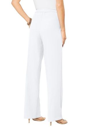 Roaman's Plus Size Wide Leg Bend Over Pant in White at Nordstrom, Size 36