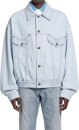 Versace Blouson Denim Chambray - Heren - Spijkerjassen - Blauw - L - Denim - Jassen