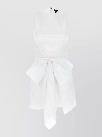 Rotate sleeveless bow detail round neck top