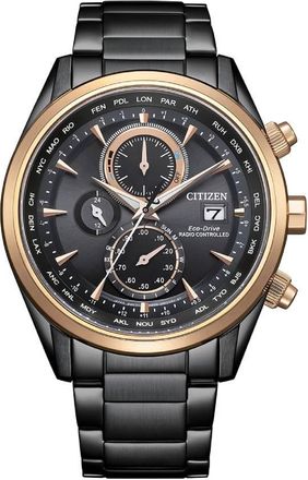 Citizen Radio-Controlled World Time Chronograph Black Dial Mens Watch AT8268-83E